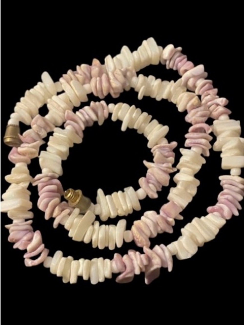 Vintage Two-Tone Puka Shell Necklace Surf Choker Beachwear